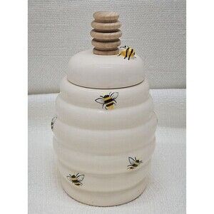 Marketplace Brands Beehive Bumble Bee Honey pot cover with Stir Stick